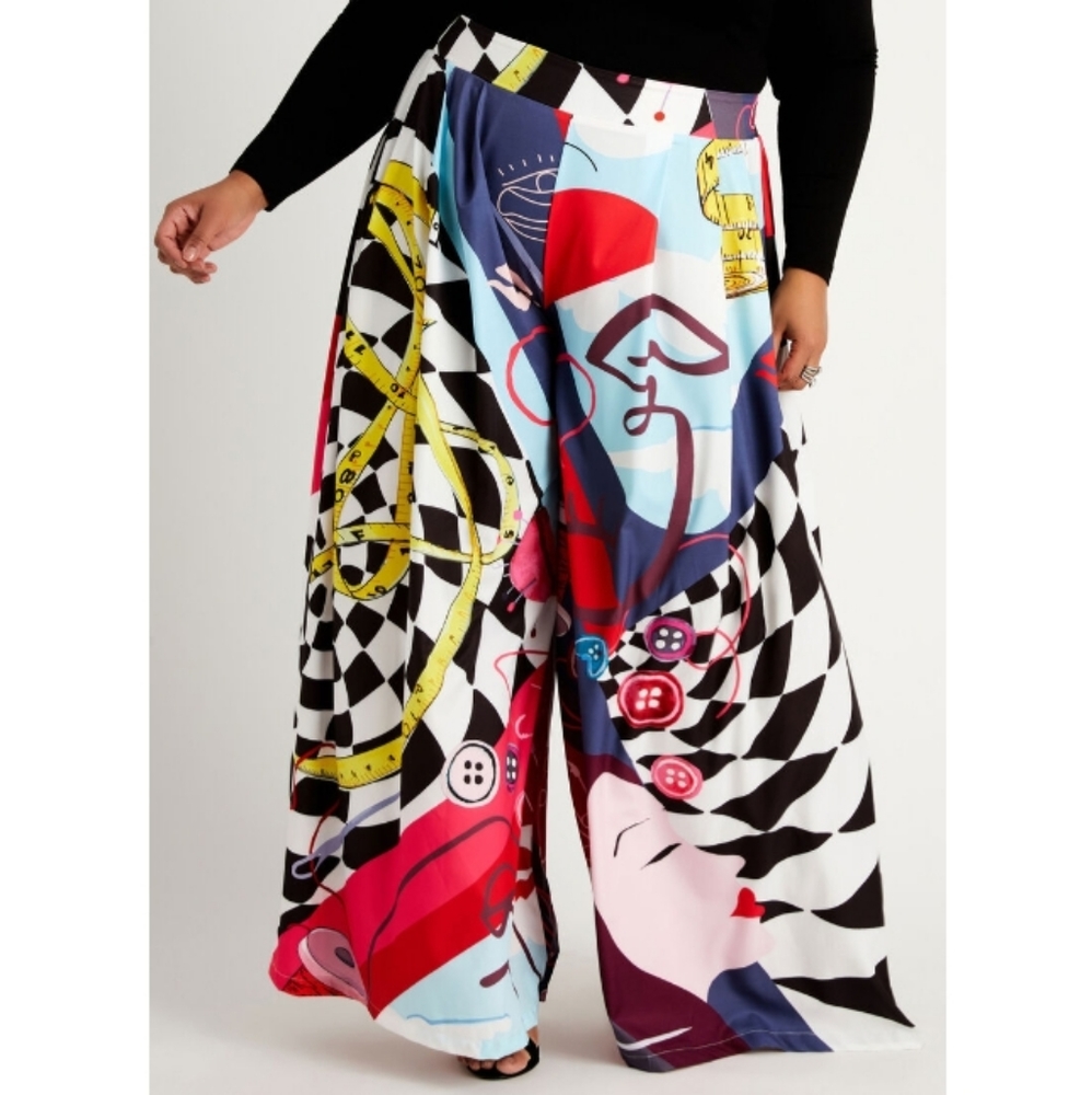 Abstract print palazzo pants Size 18/20